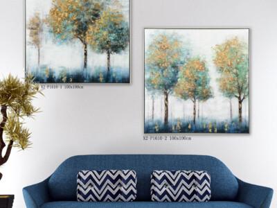תמונות ציור שמן יער כחול