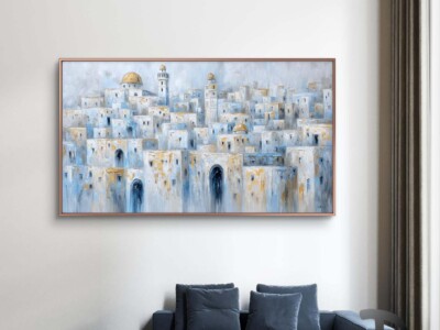 ציור מופשט של ירושלים העתיקה לסלון או למשרד דגם 4129