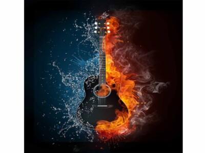 גיטרה להבות אש ומים
