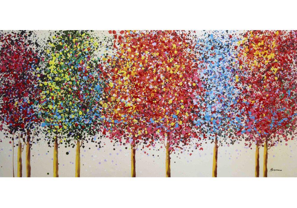 ציור שמן עצים צבעוניים שלמה