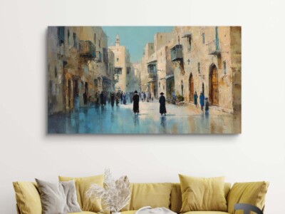 תמונת שמן של העיר העתיקה בירושלים לסלון או למשרד דגם 41341