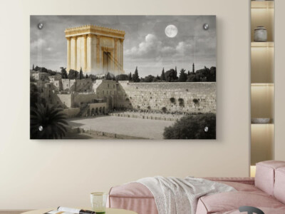 ציור עיפרון בשחור לבן של בית המקדש בירושלים לסלון ולמשרד דגם 4141