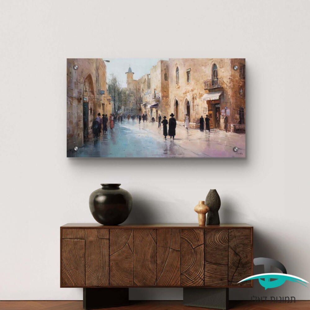 תמונת שמן של העיר העתיקה בירושלים לסלון או למשרד דגם 41351