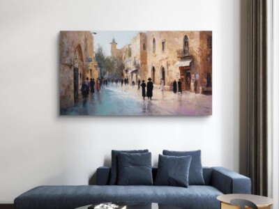תמונת שמן של העיר העתיקה בירושלים לסלון או למשרד דגם 41352