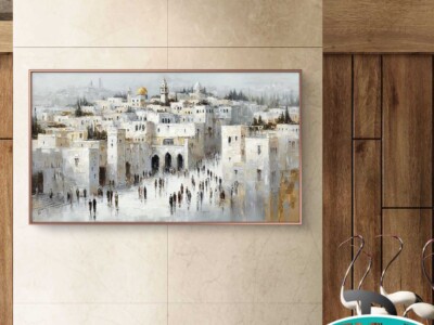 תמונת שמן של העיר העתיקה בירושלים לסלון או למשרד דגם 41304