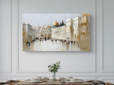 תמונה שמן מופשט של הכותל המערבי בירושלים לסלון או למשרד דגם 41162