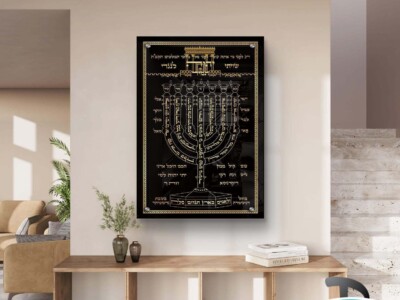 שויתי לנגדי לקישוט הבית אותיות זהב על רקע שחור דגם 41262