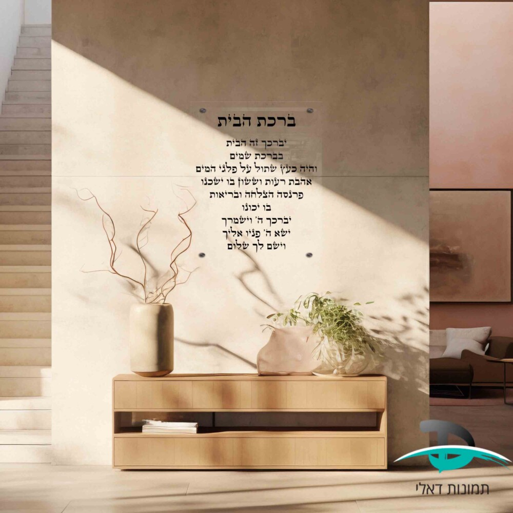 ברכת הבית על זכוכית בצבע שחור לקישוט הבית דגם 4162