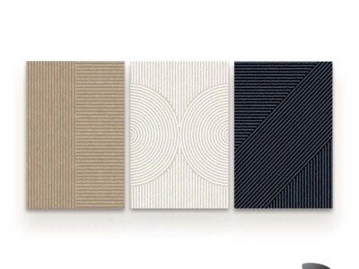 שלישיית תמונות בסגנון מינימליסטי גיאומטרי מופשט לסלון או למשרד דגם 4170