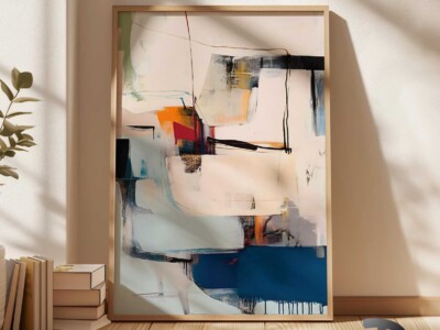 תמונה דרמטית בסגנון ציור שמן אבסטרקט לסלון ולמשרד דגם 41302