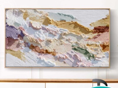 תמונה מופשטת צבעונית בסגנון מודרני של חול בצבעי פסטל לסלון או למשרד דגם 41401